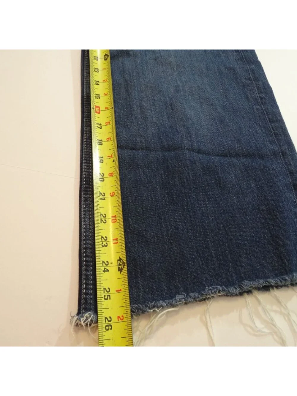 Zara Wide Leg Raw Hem Jeans Denim Blue Size 2 High Waist Boho Retro Streetwear - Picture 10 of 11